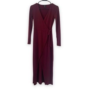 Forever 21 Maroon Wrap Dress